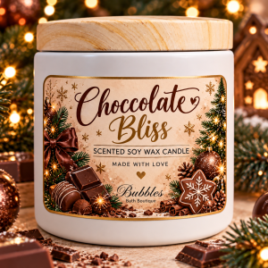 Chocolate Bliss – Mirisna sveća od sojinog voska sa drvenim fitiljem 